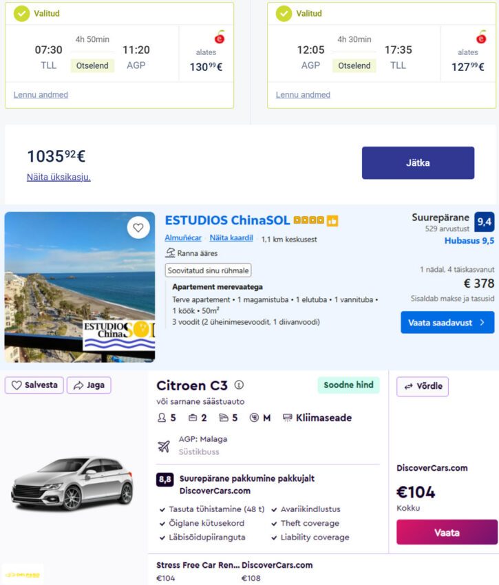 näidisbroneeringud